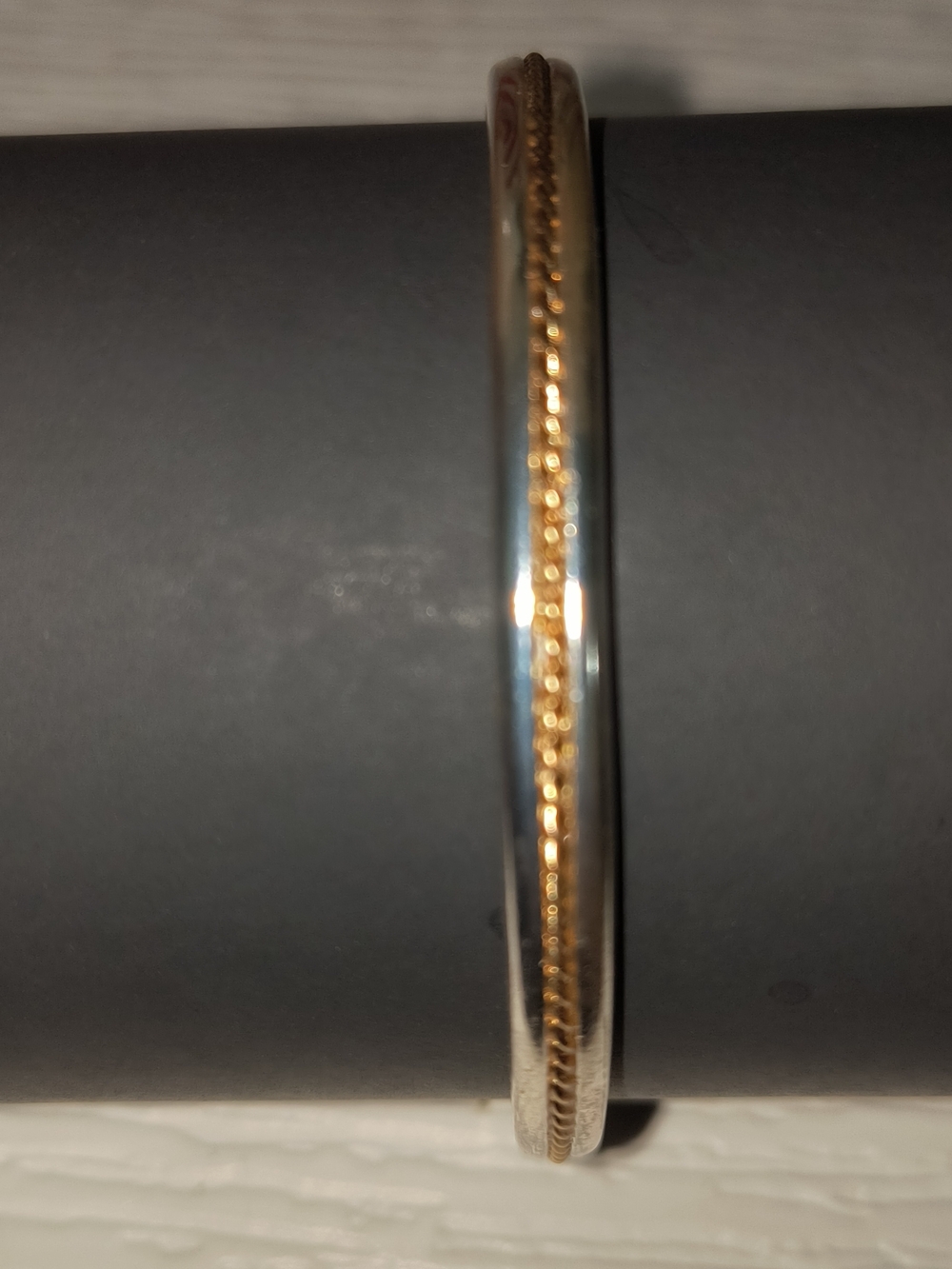 Target Two-Tone Silver and Gold Bangle Bracelet